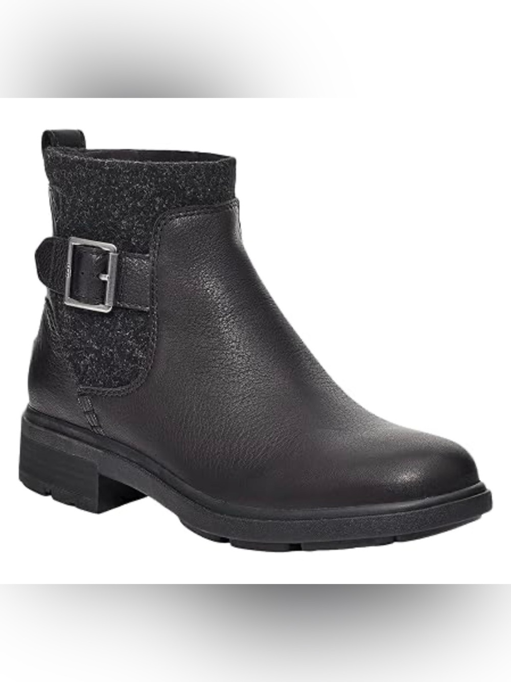 UGGS HARRISON MOTO WOMEN’S Leather & Felt Ankle Boot with Buckle